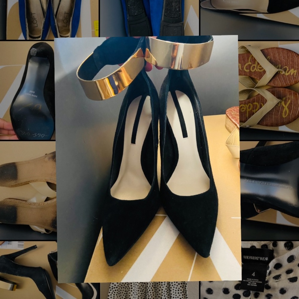ZARA Women’s Heels w Gold Ankle Cuff Size 37